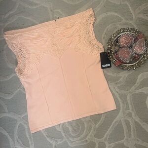 NWT🌷CABO🌷Peach off shoulder sweater shell
